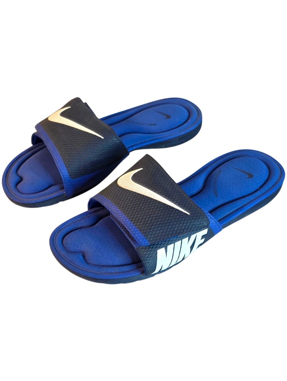 Nike Blue Slide Sandals Flip Flops with Adjustable Strap Men's Size 14